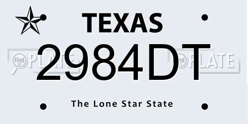 2984DT Texas License Plate