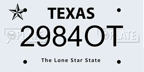 2984OT Texas License Plate
