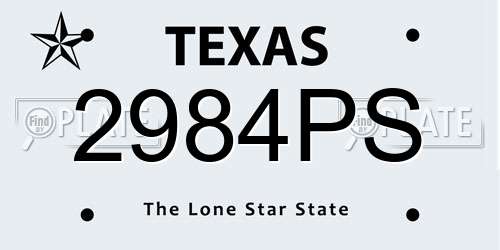 2984PS Texas License Plate
