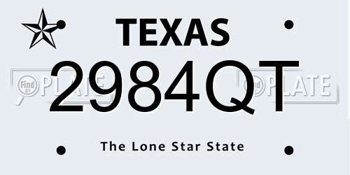 2984QT Texas License Plate