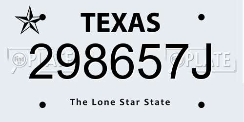 298657J Texas License Plate