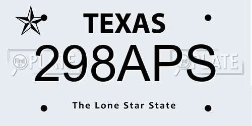298APS Texas License Plate