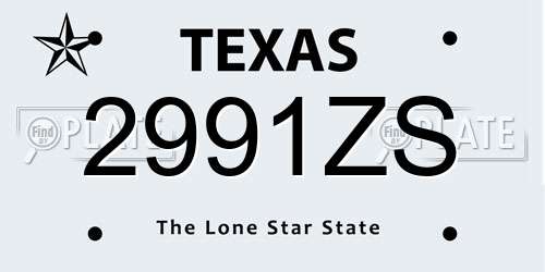 2991ZS Texas License Plate