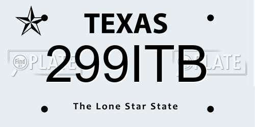 299ITB Texas License Plate