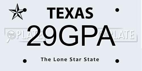 29GPA Texas License Plate