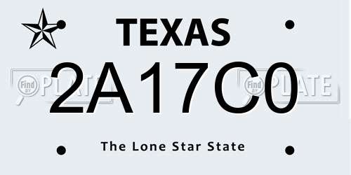 2A17C0 Texas License Plate
