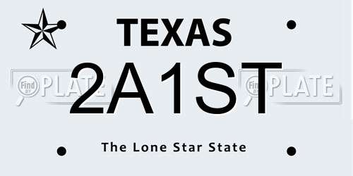 2A1ST Texas License Plate