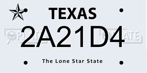 2A21D4 Texas License Plate