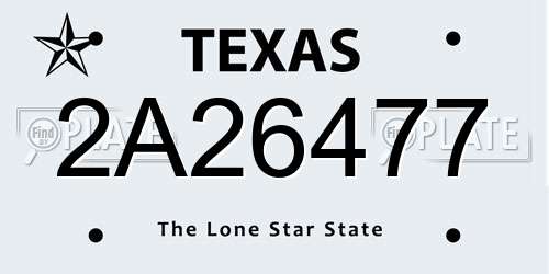 2A26477 Texas License Plate