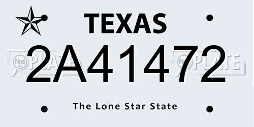2A41472 Texas License Plate