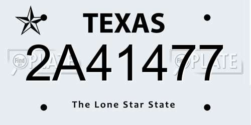 2A41477 Texas License Plate
