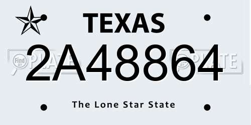 2A48864 Texas License Plate