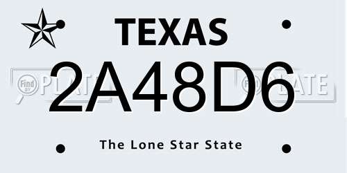 2A48D6 Texas License Plate