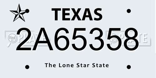 2A65358 Texas License Plate