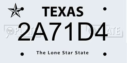 2A71D4 Texas License Plate