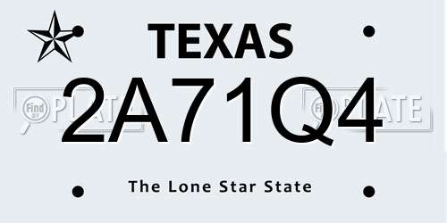 2A71Q4 Texas License Plate