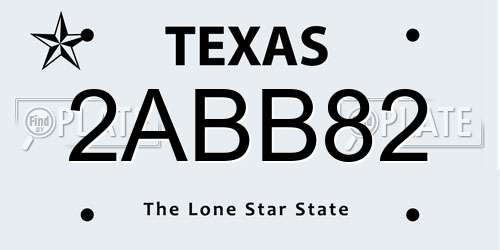 2ABB82 Texas License Plate