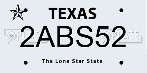2ABS52 Texas License Plate
