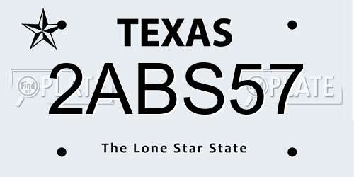 2ABS57 Texas License Plate