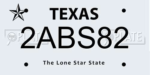 2ABS82 Texas License Plate