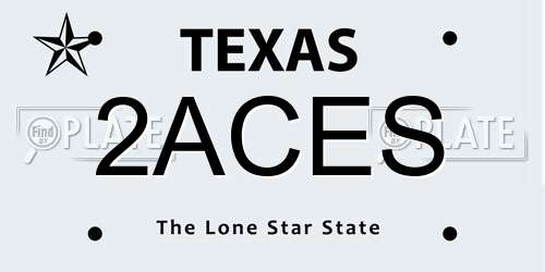 2ACES Texas License Plate