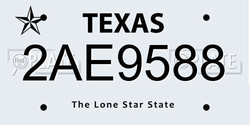 2AE9588 Texas License Plate