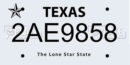 2AE9858 Texas License Plate