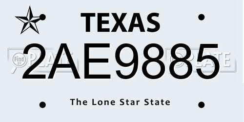 2AE9885 Texas License Plate