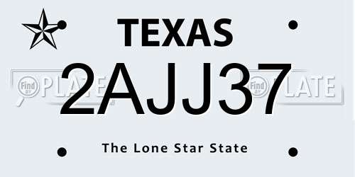 2AJJ37 Texas License Plate