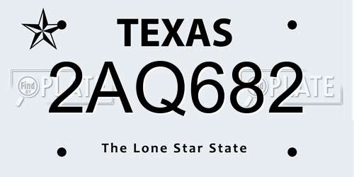 2AQ682 Texas License Plate