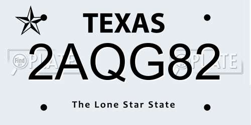 2AQG82 Texas License Plate
