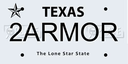 2ARMOR Texas License Plate
