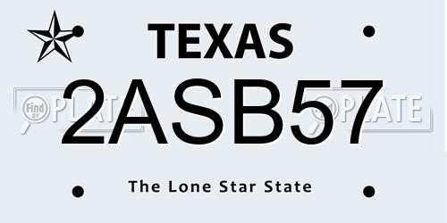 2ASB57 Texas License Plate