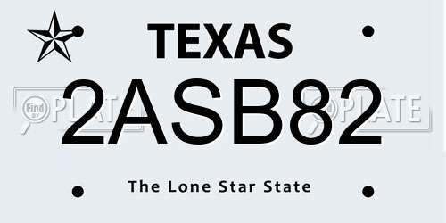 2ASB82 Texas License Plate
