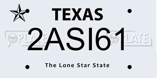 2ASI61 Texas License Plate