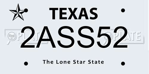 2ASS52 Texas License Plate