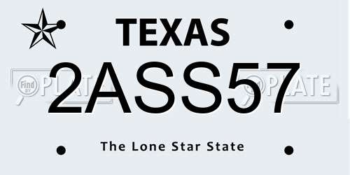 2ASS57 Texas License Plate