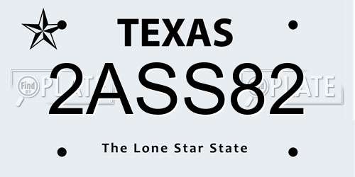2ASS82 Texas License Plate