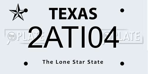 2ATI04 Texas License Plate