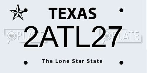 2ATL27 Texas License Plate