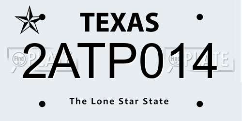 2ATP014 Texas License Plate