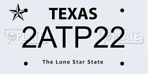 2ATP22 Texas License Plate