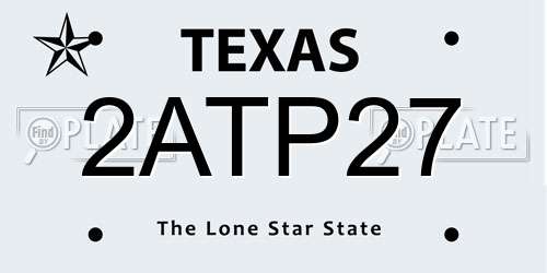 2ATP27 Texas License Plate
