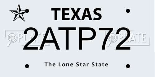 2ATP72 Texas License Plate