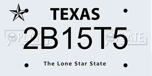 2B15T5 Texas License Plate
