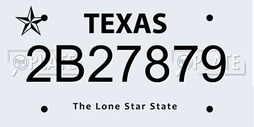 2B27879 Texas License Plate