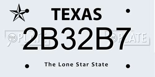 2B32B7 Texas License Plate