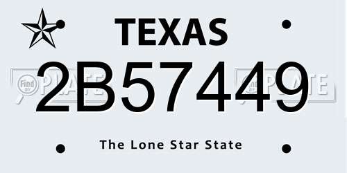 2B57449 Texas License Plate