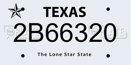 2B66320 Texas License Plate