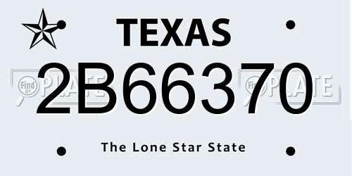 2B66370 Texas License Plate